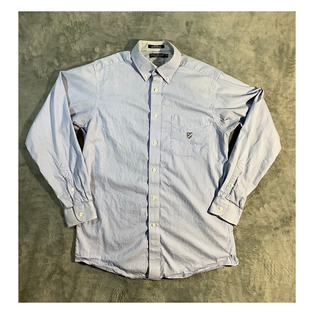 Daniel Cremieux Men's Size M Blue Striped Button Down Dress Shirt Cotton